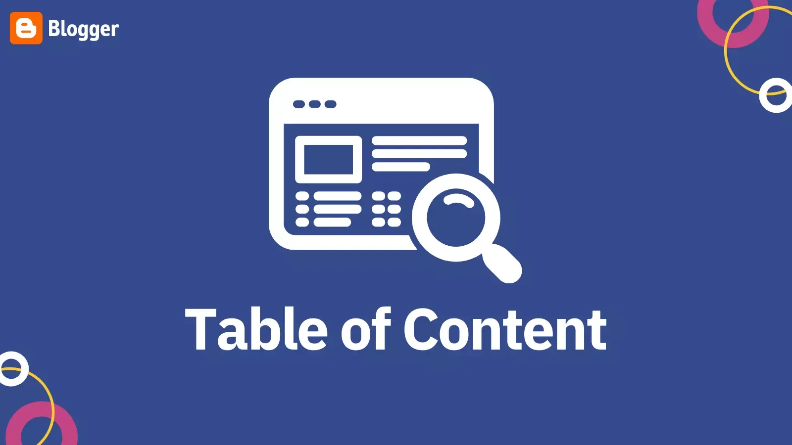 table of content in Blogger